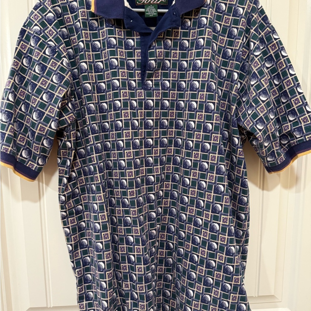 VTG Duck Head Golf Ball Print Polo